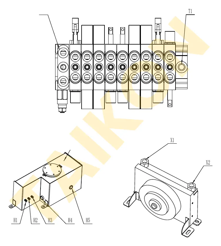 Slangen: hydraulische oliekoeler — TAIKON C12