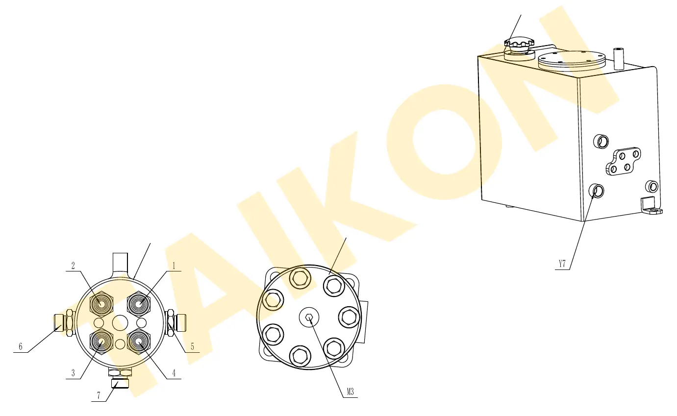 Schläuche: Schwenkmotor — TAIKON KT16 Pro