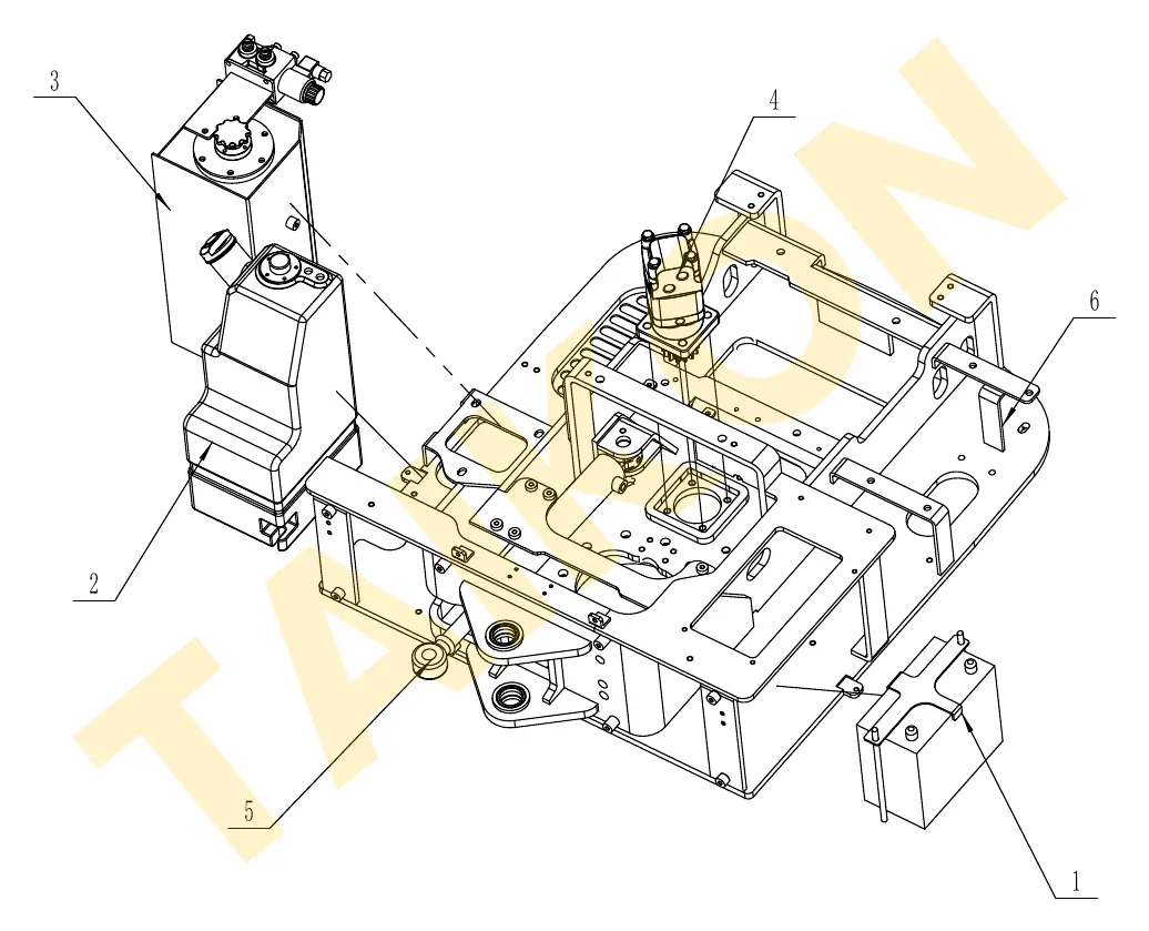 Hydrauliek- & brandstoftank – overzicht — TAIKON KT18 Pro (D902)