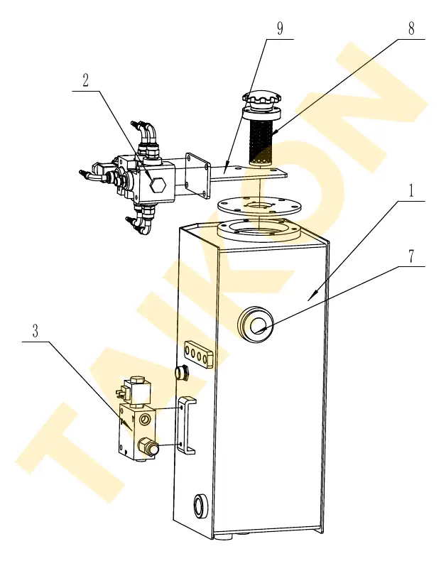 Hydraulische tank – aanbouwdelen — TAIKON KT18 Pro (D902)