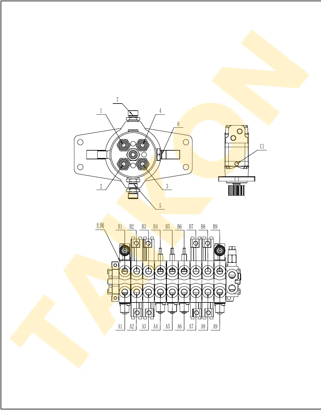 Schläuche: Steuerblock — TAIKON KT18 Pro (D722)